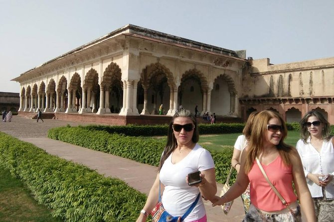 1-Day Private Tour to Agra with 3 UNESCO world Heritage from Delhi by Train - Agra Fort and the view toward the Taj Mahal