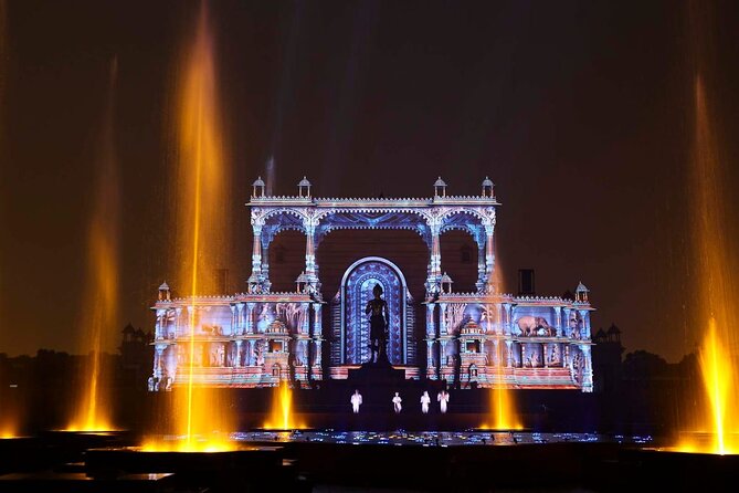 Akshardham Evening & Morning tour exhibition water fountain Show - What the water, laser, and live-action show is like