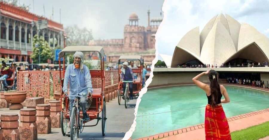 Delhi: Old & New Delhi Private Tour with Rickshaw Ride - Red Fort views, with no full interior visit in the base plan