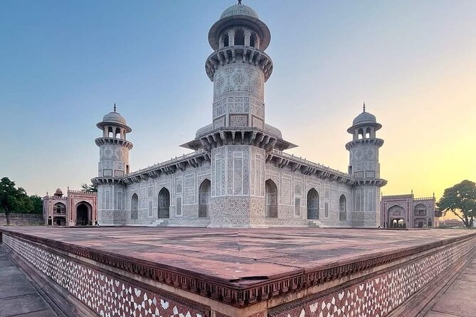 From Delhi :- Full Day Taj Mahal And Agra Fort Tour With 5<em> Lunch – Key points to know before booking’ /></p>
<ul>
<li><strong>Sunrise at the Taj Mahal:</strong> Reach the monument early, when the light is soft and the temperature is usually more comfortable.</li>
<li><strong>Private transport from Delhi:</strong> Your own air-conditioned vehicle includes fuel, tolls, parking, and taxes.</li>
<li><strong>Three Agra sights:</strong> Visit the Taj Mahal, Agra Fort, and Itmad-ud-Daulah, also called the Baby Taj.</li>
<li><strong>Guide quality matters:</strong> Guides named Khan, Rajesh, Harish, and Waseem have been assigned on past departures, though your guide may differ.</li>
<li><strong>Optional five-star breakfast:</strong> Choose the package with breakfast and monument tickets if you want fewer payments and stops to arrange yourself.</li>
<li><strong>A serious early start:</strong> Pickup is listed at about 2:30am, with a return to Delhi around 5pm.</li>
</ul>
<h2 id="sunrise-makes-the-taj-mahal-worth-the-alarm">Sunrise makes the Taj Mahal worth the alarm</h2>
<p><img width="669" height="446" decoding="async" src=