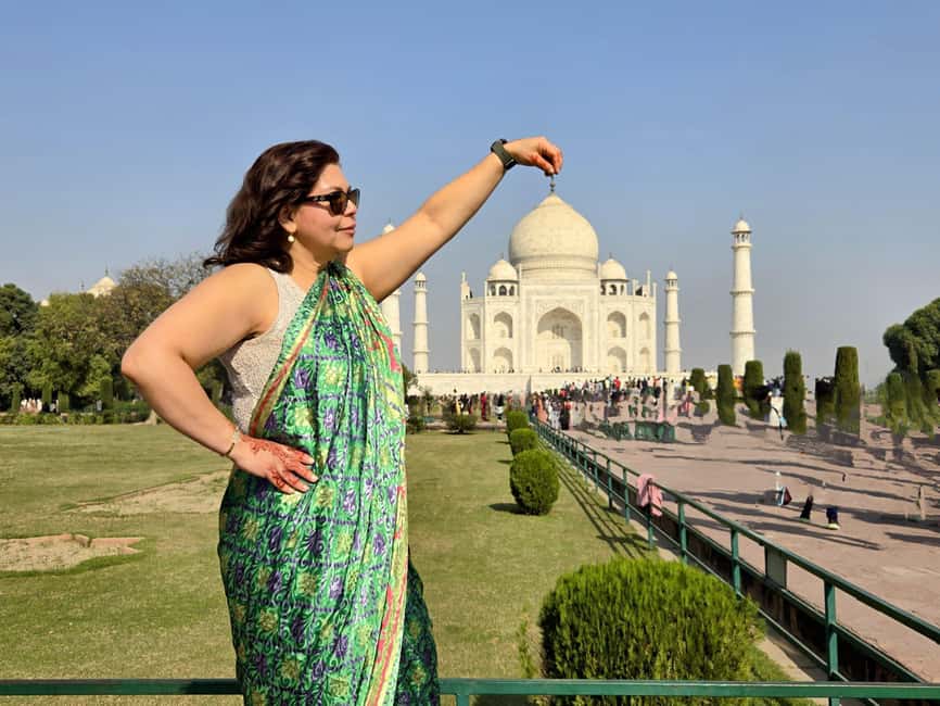 From Delhi: Private Agra & Taj Mahal Tour with 5 <em> Lunch – Key points to know before booking’ /></p>
<ul>
<li><strong>Private Delhi to Agra transport:</strong> Your air-conditioned car picks you up at a hotel, airport, or other listed location in Delhi, Noida, Gurugram, Faridabad, or nearby areas.</li>
<li><strong>Two UNESCO monuments:</strong> The tour gives you guided visits to the Taj Mahal and Agra Fort, with skip-the-ticket-line access included when the selected option covers monument entry.</li>
<li><strong>Flexible sightseeing order:</strong> After the Taj Mahal and Agra Fort, you may visit Baby Taj if time allows.</li>
<li><strong>Optional 5-star buffet lunch:</strong> The meal is at DoubleTree by Hilton Hotel Agra, with drinks excluded.</li>
<li><strong>Sunrise choice:</strong> A 2:30 AM pickup changes the experience to a Taj Mahal sunrise tour, followed by breakfast at a 5-star hotel instead of lunch.</li>
<li><strong>Strong guide and driver match:</strong> Past service has included guides named Junaid, Zameer, and Mohsin Khan, along with drivers praised for smooth driving, clean cars, and punctual pickups.</li>
</ul>
<h2 id="delhi-to-agra-by-private-car">Delhi to Agra by private car</h2>
<p><img width="820" height="461" decoding="async" src=