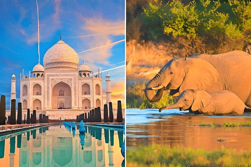 From Delhi: Sunrise Taj Mahal and Elephant Conservation Tour - Inside the Taj Mahal gardens