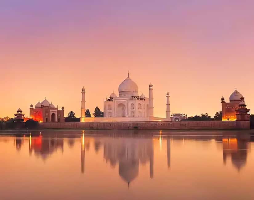 From Delhi: Taj Mahal & Agra Fort Luxury Tour with 5<em> Lunch – Key points to know before booking’ /></p>
<ul>
<li><strong>Private transport from Delhi:</strong> You ride in a luxury car with a dedicated driver, with fuel, tolls, parking, water, soft drinks, and taxes included.</li>
<li><strong>Three major Agra stops:</strong> The Taj Mahal, Agra Fort, and Mehtab Bagh give you more than a quick monument photo.</li>
<li><strong>Personal guiding:</strong> Guides are available in English, Hindi, Russian, Spanish, Italian, Japanese, and French.</li>
<li><strong>Five-star lunch included:</strong> The meal is served at the DoubleTree by Hilton Hotel Agra during a 45-minute break.</li>
<li><strong>Traffic controls the clock:</strong> The advertised duration ranges from 4 to 10 hours, but the Delhi to Agra drive can take much longer than expected.</li>
<li><strong>Sunrise option available:</strong> Choose the 2:00 a.m. pickup if you want to see the Taj Mahal at sunrise.</li>
</ul>
<h2 id="the-delhi-to-agra-road-trip">The Delhi to Agra road trip</h2>
<p> Lunch – The Delhi to Agra road trip’ /></p>
<p><p>Your day begins with pickup from Delhi, New Delhi, Noida, Gurgaon, or, in some arrangements, Agra. The car, driver, fuel, tolls, and parking are included, so you do not need to manage the usual pieces of a long day trip yourself.</p>
</p>
<p><p>I like this setup because Agra is not a casual hop from central Delhi. The drive can be tiring, and traffic can change the day’s rhythm. A private vehicle lets you sit back, carry what you need, and return to the same driver between stops.</p>
</p>
<p><p>The duration is given as 4 to 10 hours, which is a wide range. That range makes sense for a private trip with different pickup and drop-off points, but you should not assume that the shortest time is typical. One French-speaking guest described spending more than eight hours with the driver, while another visitor arrived 90 minutes late after a delayed flight and still found the driver waiting.</p>
</p>
<p><p>That kind of patience matters. Ask for the pickup time and expected return time when you book, especially if you have a flight, train, or evening event in Delhi. The road is the least glamorous part of the experience, but a good driver makes it far easier.</p>
</p>
<p><p>Drivers praised by name include Kapil and Sam. Kapil was singled out for calm driving in Delhi traffic and a good sense of humor. Sam was described as polite, caring, and attentive. These are useful details to keep in mind, though your assigned driver may be someone else.</p>
</p>
<div class="twil" style="margin: 20px 0; padding: 15px 0;"><p>More Agra and Fatehpur Sikri days:</p><ul style="margin: 10px 0; padding-left: 0; list-style: none;"><li style="margin: 0 0 12px 0; padding: 0 0 12px 0; border-bottom: 1px solid #DEE7ED; line-height: 1.4;"><a href="https://newdelhiinsider.com/same-day-taj-mahal-agra-fort-baby-taj-tour-from-delhi-by-car/">Same Day Taj Mahal, Agra Fort & Baby Taj Tour from Delhi by Car</a><br><span style="font-size: 0.82em; color: #3F6A88;"><span style="color: #FFA51E;">★</span> 5.0 &nbsp;&middot;&nbsp; 4,304 reviews</span></li><li style="margin: 0 0 12px 0; padding: 0 0 12px 0; border-bottom: 1px solid #DEE7ED; line-height: 1.4;"><a href="https://newdelhiinsider.com/full-day-taj-mahal-agra-fort-baby-taj-tour-from-delhi-by-car/">Full Day Taj Mahal, Agra Fort & Baby Taj Tour from Delhi by Car</a><br><span style="font-size: 0.82em; color: #3F6A88;"><span style="color: #FFA51E;">★</span> 5.0 &nbsp;&middot;&nbsp; 3,647 reviews</span></li><li style="margin: 0; padding: 0; border-bottom: none; line-height: 1.4;"><a href="https://newdelhiinsider.com/from-delhi-taj-mahal-agra-private-day-trip-with-transfers/">From Delhi: Taj Mahal & Agra Private Day Trip with Transfers</a><br><span style="font-size: 0.82em; color: #3F6A88;"><span style="color: #FFA51E;">★</span> 4.9 &nbsp;&middot;&nbsp; 3,181 reviews</span></li></ul></div><h2 id="entering-the-taj-mahal-with-a-private-guide">Entering the Taj Mahal with a private guide</h2>
<p><img width="487" height="650" decoding="async" src=